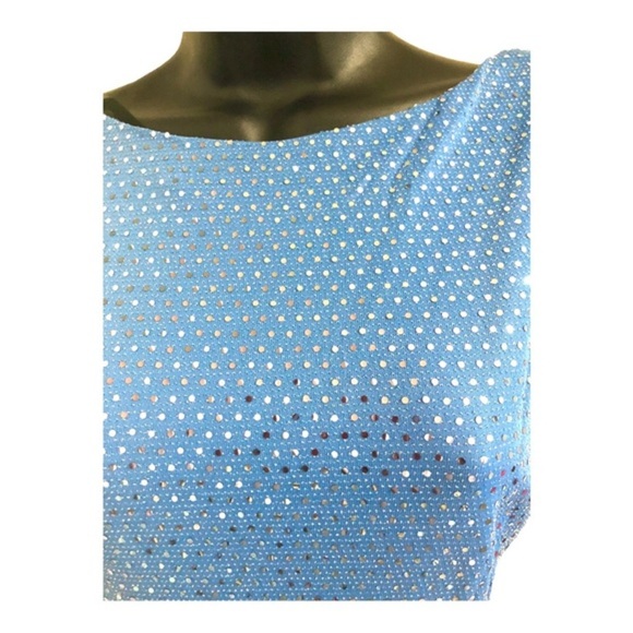 Blue sequin drape cowl back batwing style‎ maxi gown dress size 8 brand new - Picture 16 of 16
